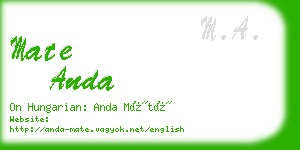 mate anda business card